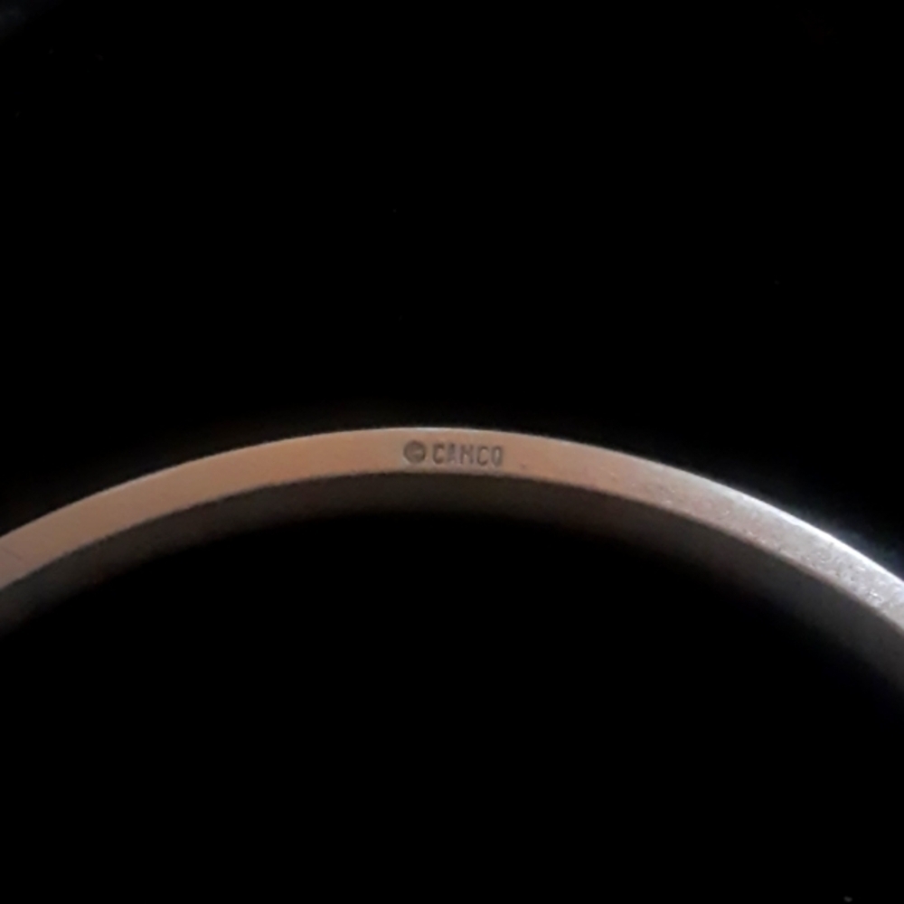 Engraved Silver Tone Bangle Bracelet - Picture 3 of 5